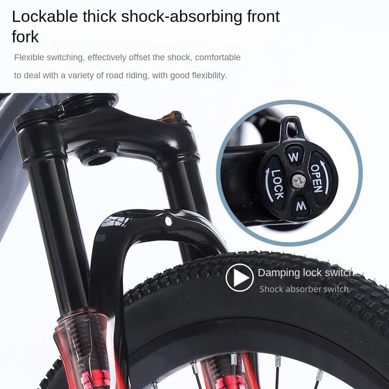 FJ Aluminum Alloy Mountain Bike Adult New Effortless Variable Speed Bicycle Shock Absorber Racing Student Male Female Bicycles