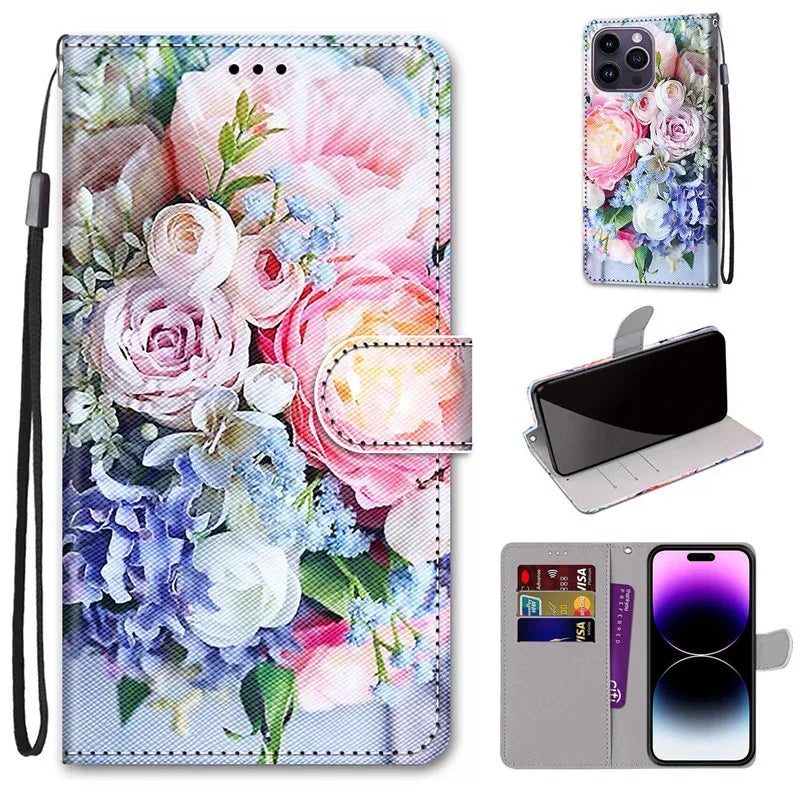 Flower Pattern Flip Case For Xiaomi