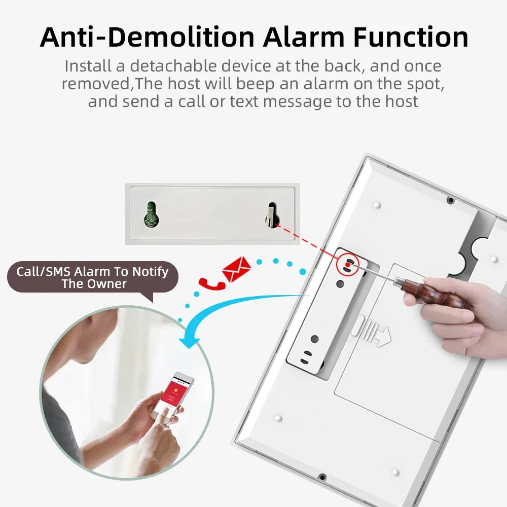 4G Alarm System For Home Security With PIR Door Sensor WiFi 4.3-inch Big Screen Tuya Smart Life App Control Support Google Alexa