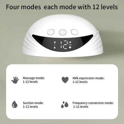 Wearable Breast Pump 210ML Large Capacity Hands Free Electric Portable Breast Pump BPA-free with LED Display 4 Modes & 12 Levels