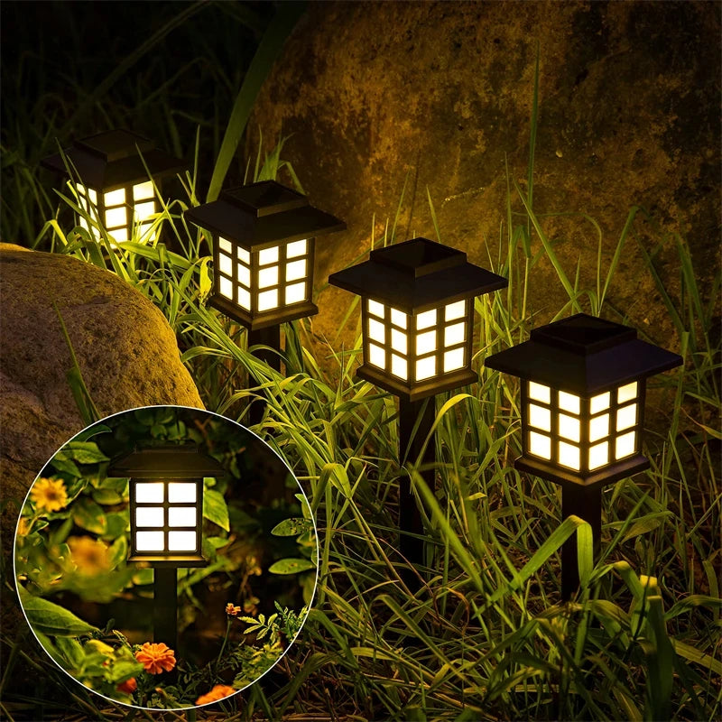 LED Solar Pathway Lawn Lights Outdoor IP65 Waterproof Solar Lamp Decoration for Garden Walkway Path Driveway Patio Yard & Lawn