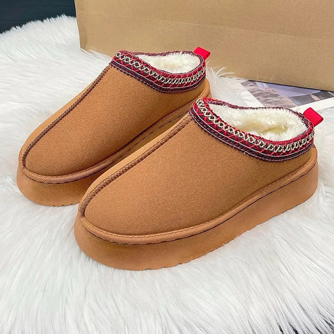 Women's Wool Slippers Warm Platform Slippers