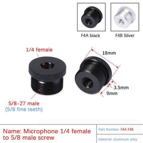 Microphone Stand Conversion Screws 1/4" to 5/8" Thread Screw Mount Adapter for Microphone Stable Clip Cantilever Stand