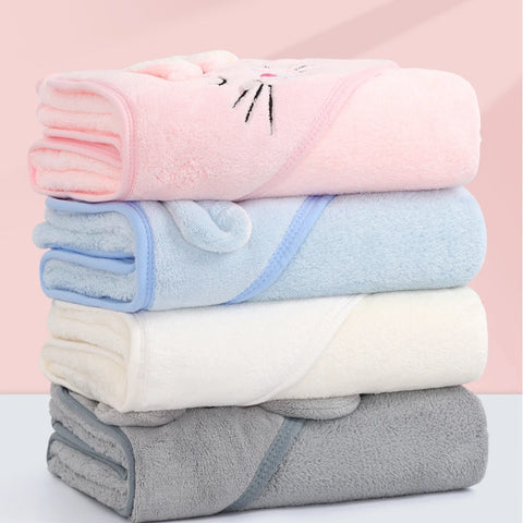 Boy Girl Ultra-Soft Hooded Spa Robe Bath Towel