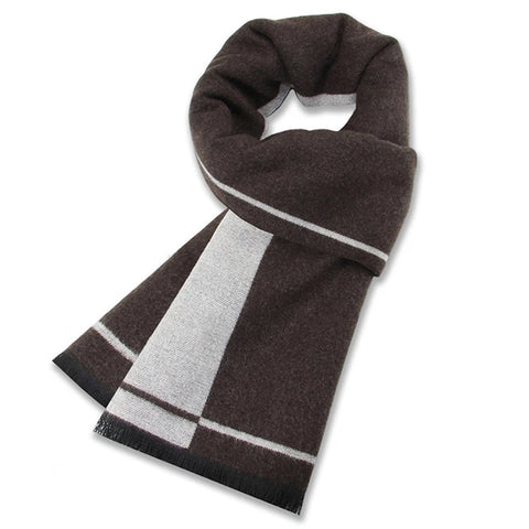 Luxury Scarf Man Winter Warm Wool Scarf For Men Cashmere Silk Scarves Casual Plaid Business Male Long Pashmina Shawls Muffler