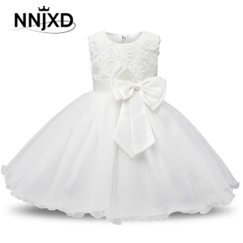 White Flower Girl Dress Kid Girls First Communion Dresses Tutu Lace Birthday Wedding Princess Bridesmaids Costume For Teen Girls