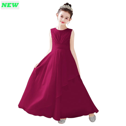 Dideyttawl Real Pictures Chiffon Flower Girl Dress For Wedding Party First Communion 2024 Little Bride Gowns Junior Bridesmaid