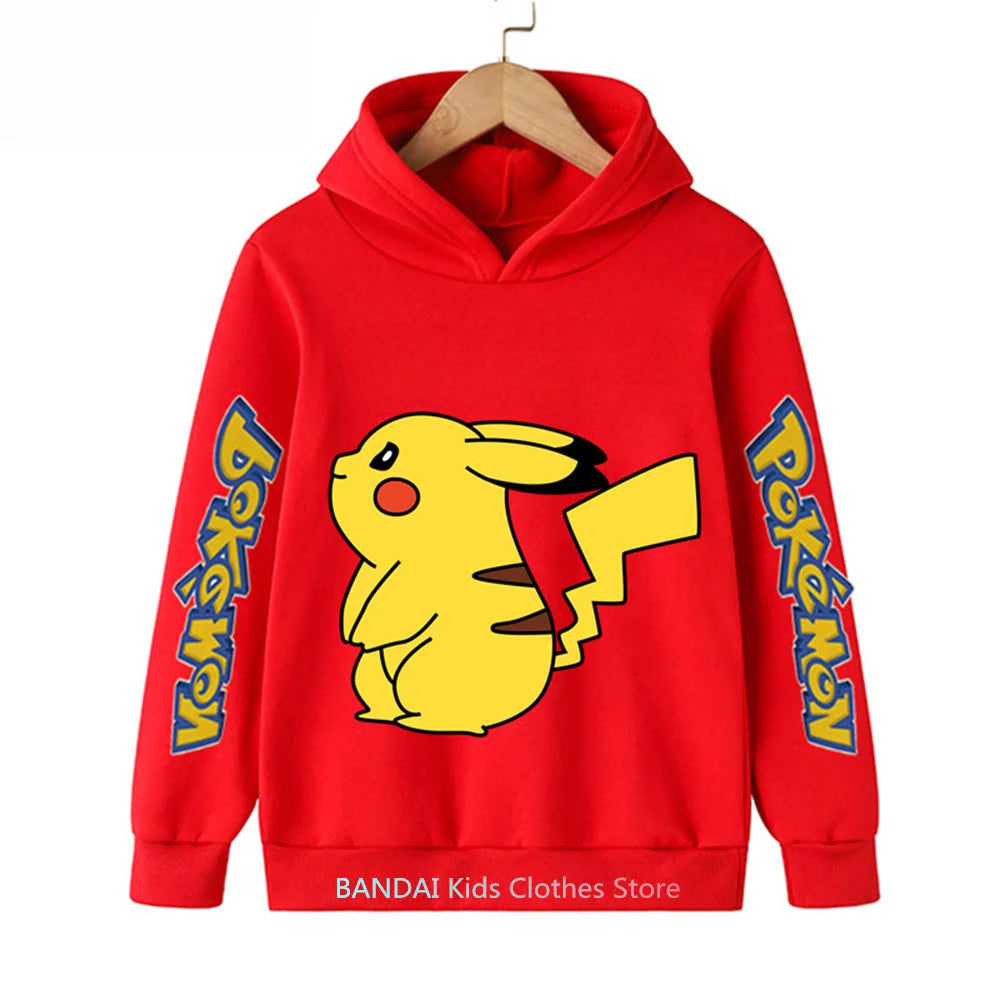 Pokemon Clothes Pikachu Children Autumn Hooded Sweater