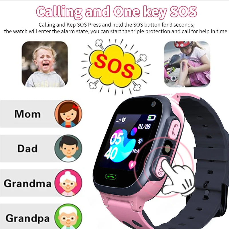 Kids Watches Call Kids Smart Watch Children GPS SOS Waterproof Smartwatch Clock SIM Card Location Tracker Child Watch For XIAOMI