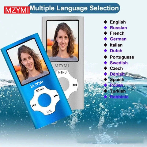 MZYMI M230 MP4 Player Protable Music Walkman FM Radio Fashion HIFI Lossless MP3 Player Speaker Multilanguage Support TF Cards