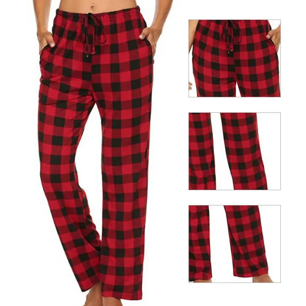 Red Black Plaid Pajama Pants Men