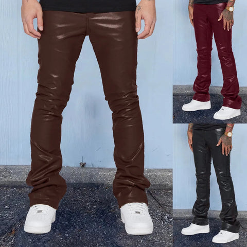 Mens Leather Pants Autumn New Casual Street Fashion