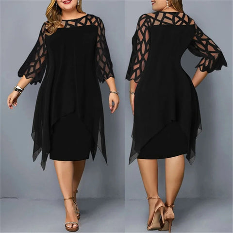 Party Dress For Women Chubby Lace Sleeve