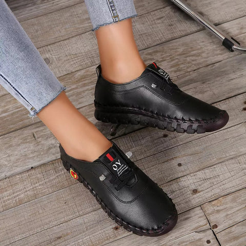 Sneakers Women Shoes Loafers Lace Up Leather Flat New Spring 2023 Casual comfortable Mom Shoe Mujer Zapatos Chaussure Femme