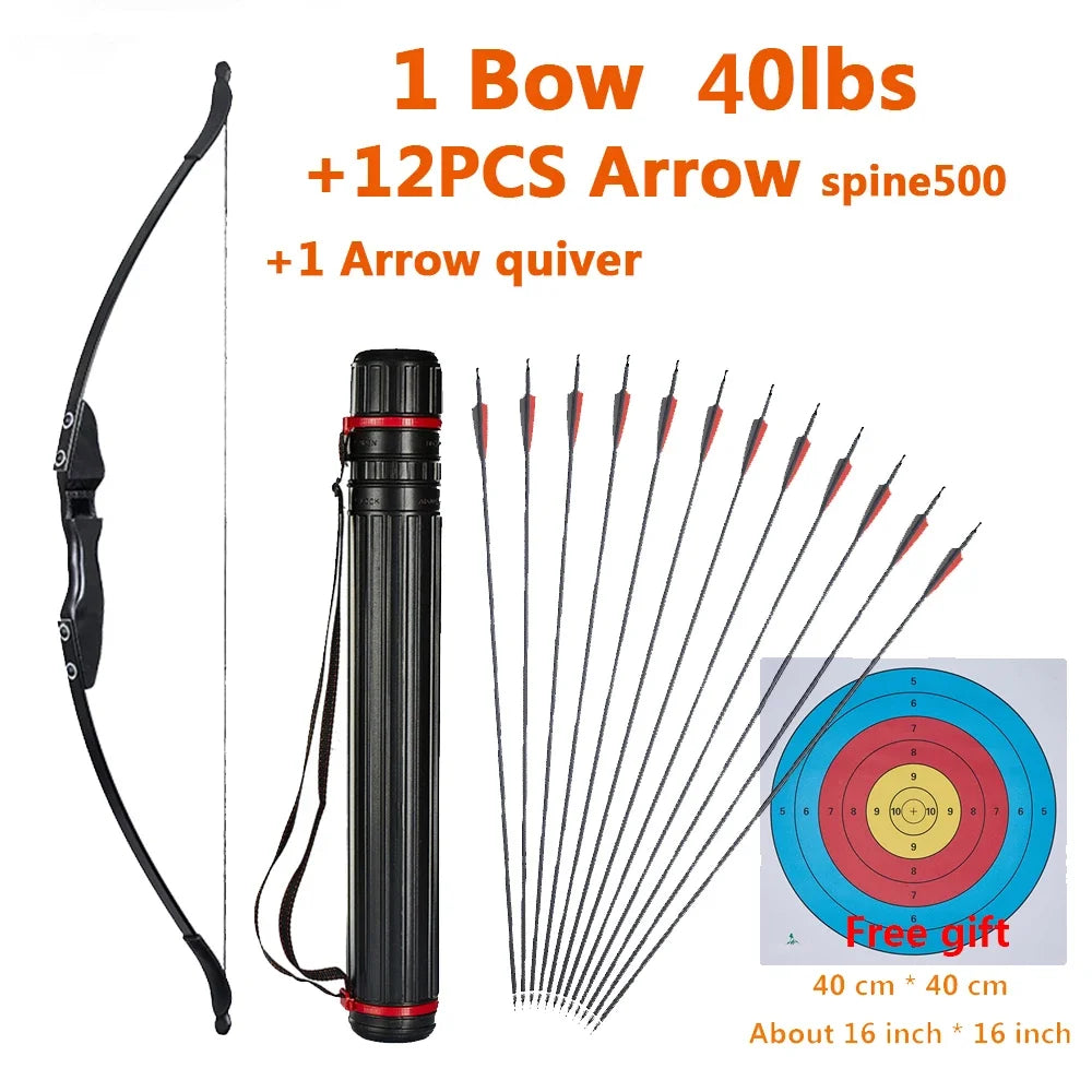 1pc Archery Recurve Bow Take-Down Straight Draw Bow For Children Adults Beginner Shooting Practise Hunting Game Accessories