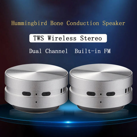 Mini Hummingbird Bone Conduction Speaker Bluetooth-Compatible TWS Wireless Stereo Dual Sound Audio Box Speakers With FM Radio