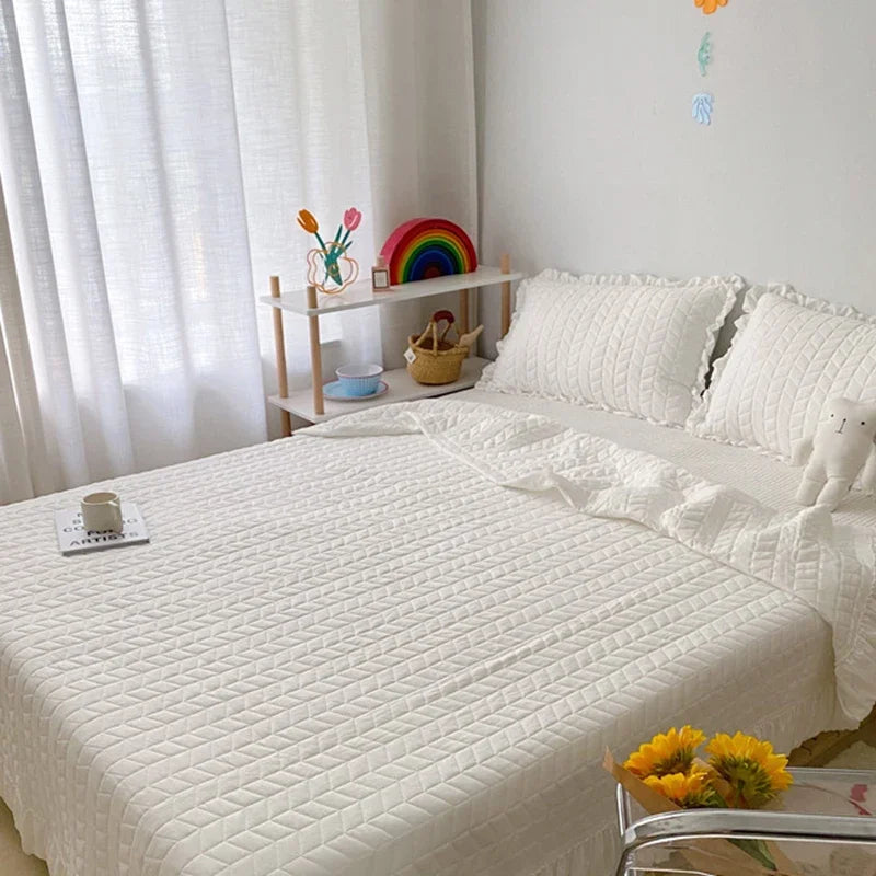 Korean Ruffles Quilted Summer Comforter Set