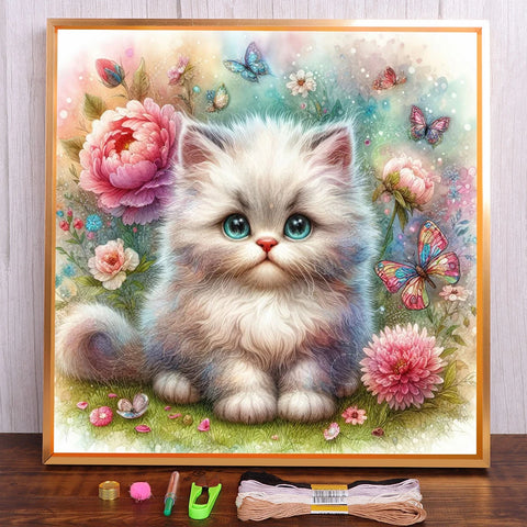 Animal Pet Cat Pre-Printed Cross-Stitch Embroidery Full Kit DMC Threads Painting Knitting Needlework Sewing Sales Magic Mulina