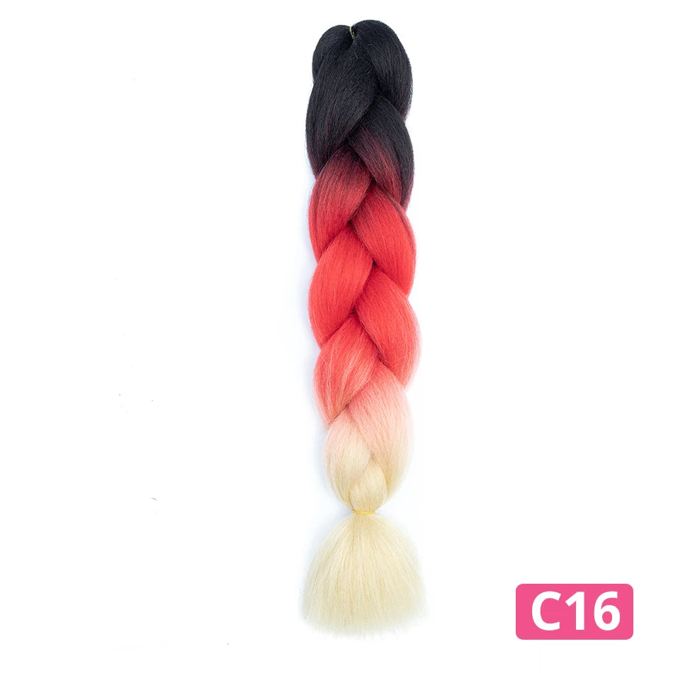 Colorful Hair for Braids Synthetic Braiding Hair Extensions for Girls Jumbo Braid Hair for Crochet Box Expression Braiding Hair