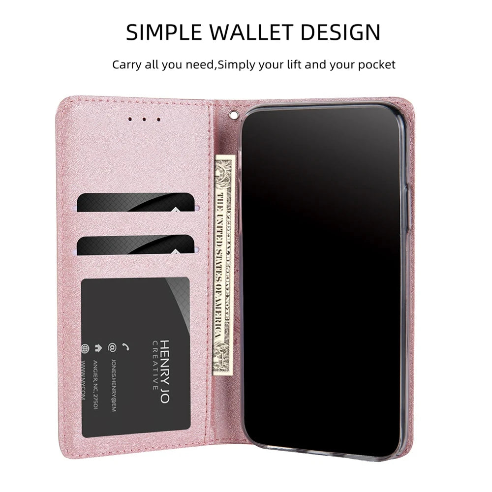 CMAI2 Luxury Silk Pattern Matte Leather Case for iPhone 15 Pro Max 7G 8G XR XS Max 11 Pro 12 13 Mini 14 Plus Magnetic Flip Cover