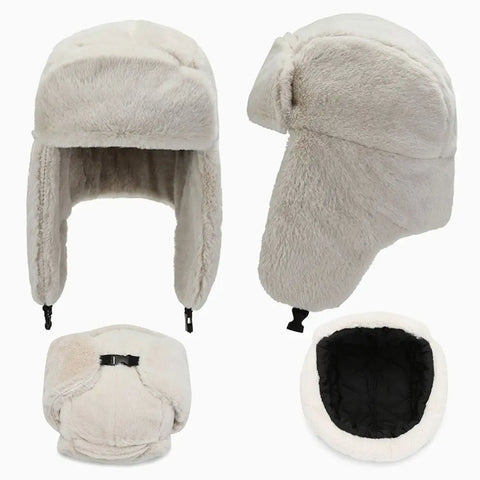 Thick Plush Bomber Hat for Men Women