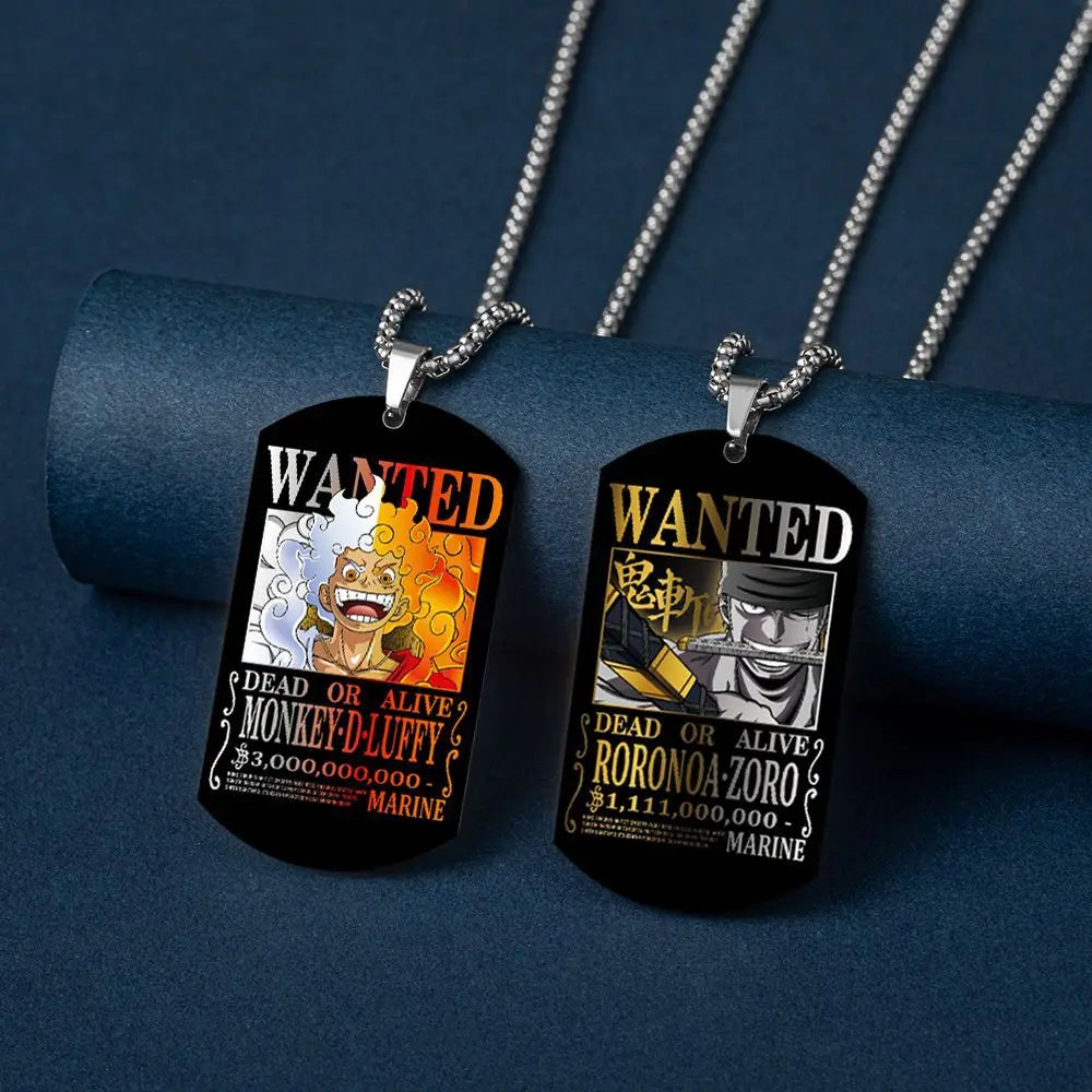 Man Necklace Men Wanted Warrant Stainless Steel Dog Tag Necklace