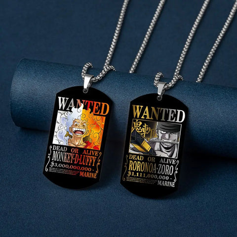 Man Necklace Men Wanted Warrant Stainless Steel Dog Tag Necklace