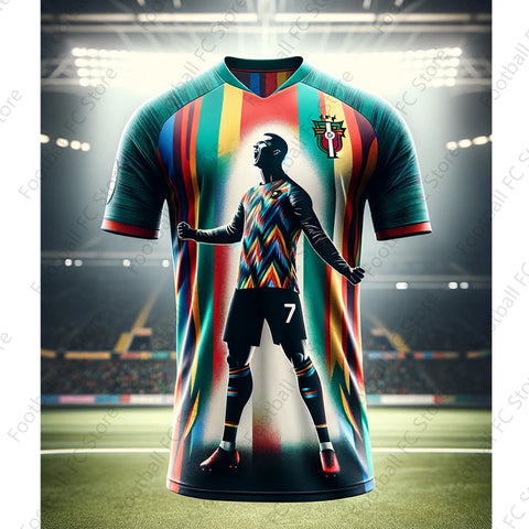 CHATGPT-Soccer Jersey for Kids and Adults, Special Ronaldo 7, Summer Tee, Intelligent Design Edition, New Kit, 2022