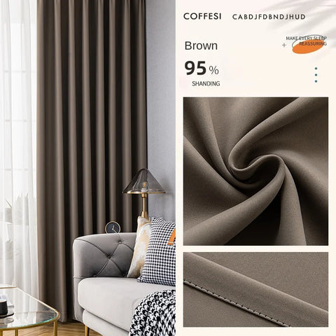 Modern Living Room Large Curtains Light Luxury Bedroom Full Blackout Curtain Hotel Sunscreen Drape Thick Drapes High Shading 90%