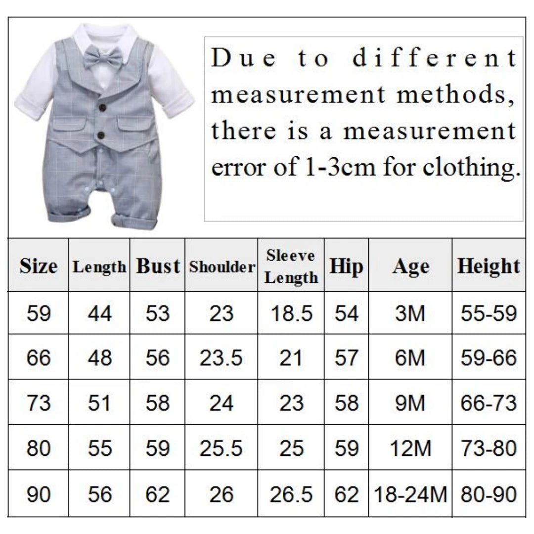 3-24M Formal Anniversary Dress Toddler Child Cotton Party Suit Infant Plaid Outfit Clothes Newborn Boy Vest Romper Baby Birthday