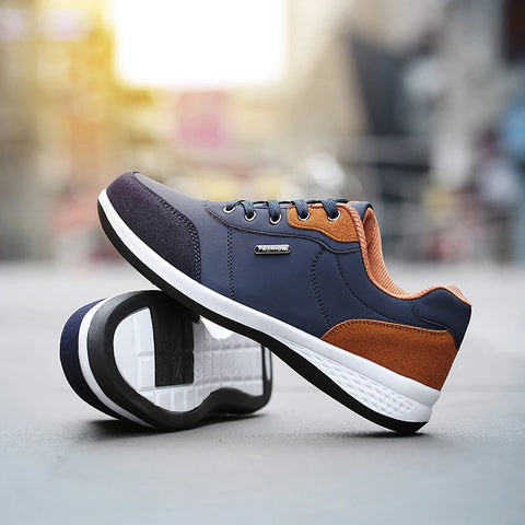 Men Sneakers Microfiber Leather Casual Shoes