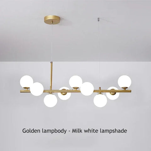 Modern Glass Ball Ceiling Chandelier for Table Dining Living Room Kitchen Island Molecule Pendant Lamp Indoor Lighting Fixture