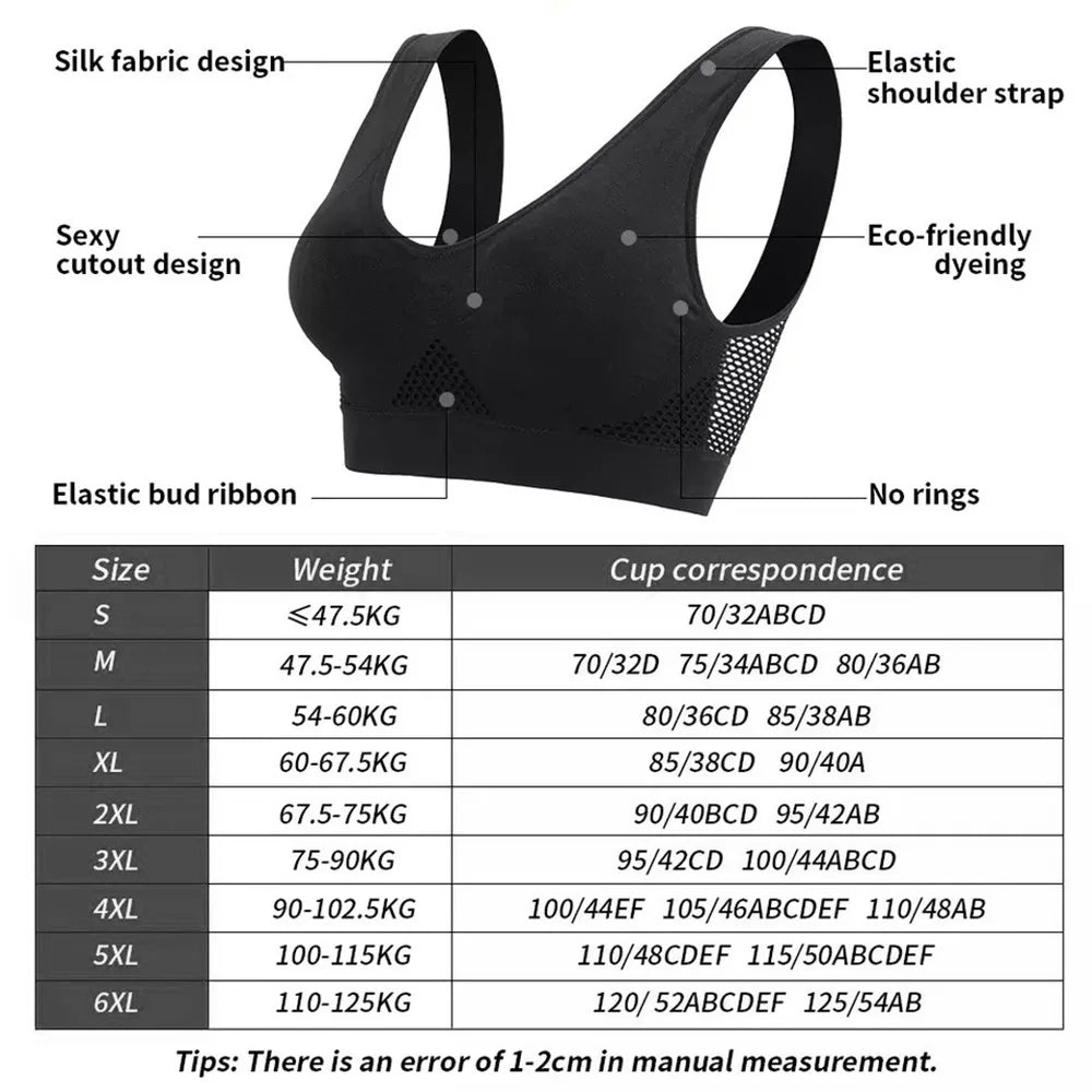 Seamless Mesh Women Sports Bras Fitness Gym Running Underwear