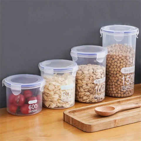 Food Storage Box Sealed Plastic Cereal Candy Dried Jar