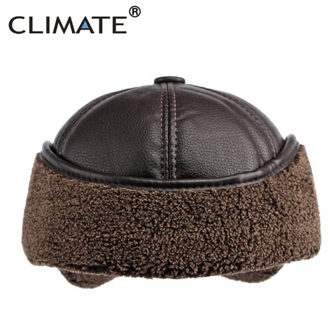 CLIMATE Winter Warm Ear Protect Cap Hat Men Outdoor Windproof Cap Bomber Hat Baseball Cap Ear Warm Man Dad Father Grandpa Gift