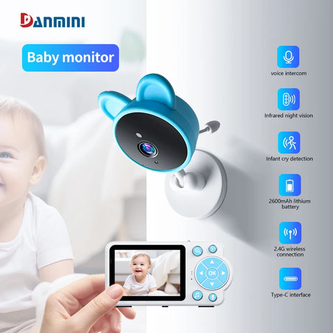 Baby monitor two-way audio voice intercom infrared night vision baby camera with monitor video surveillance security protection