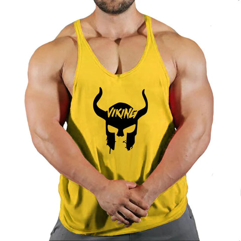 Skull Strong Print Clothing Bodybuilding Cotton Gym Tank Tops Men Sleeveless Undershirt Fitness Stringer Muscle Workout Vest