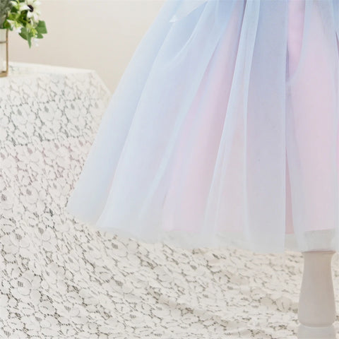 Yoliyolei Summer Gown Baby Dresses First Birthday Flower Toddler Girl Clothes ChildrenTulle Girl Kid's Dress For Party Casual