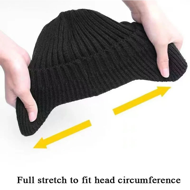 Brand Men Winter Knitted Hat Outdoor Cycling Ear Protection Warmth Peaked Cap Casual Fashion Sunhat Bomber Hats