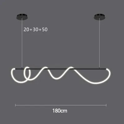 Nordic Led Long Hose Chandelier for Table Dining Room Kitchen Bar Minimalist Pendant Lamp Home Decor Lighting Lusters Luminaires