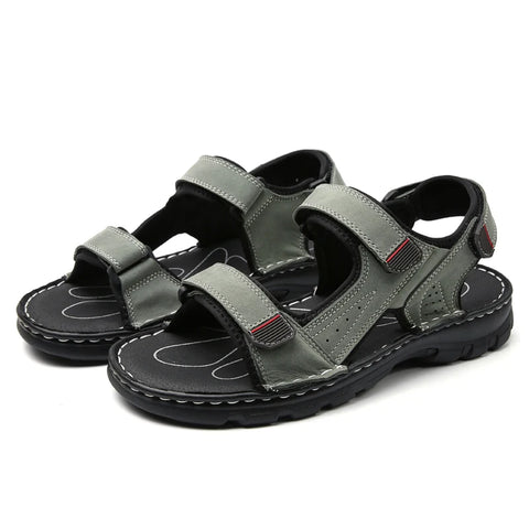 Summer Outdoor Sandals For Men Leather Sandals Plus Size 38-48 Summer Shoes For Men Breathable Sport Beach Sandale Homme