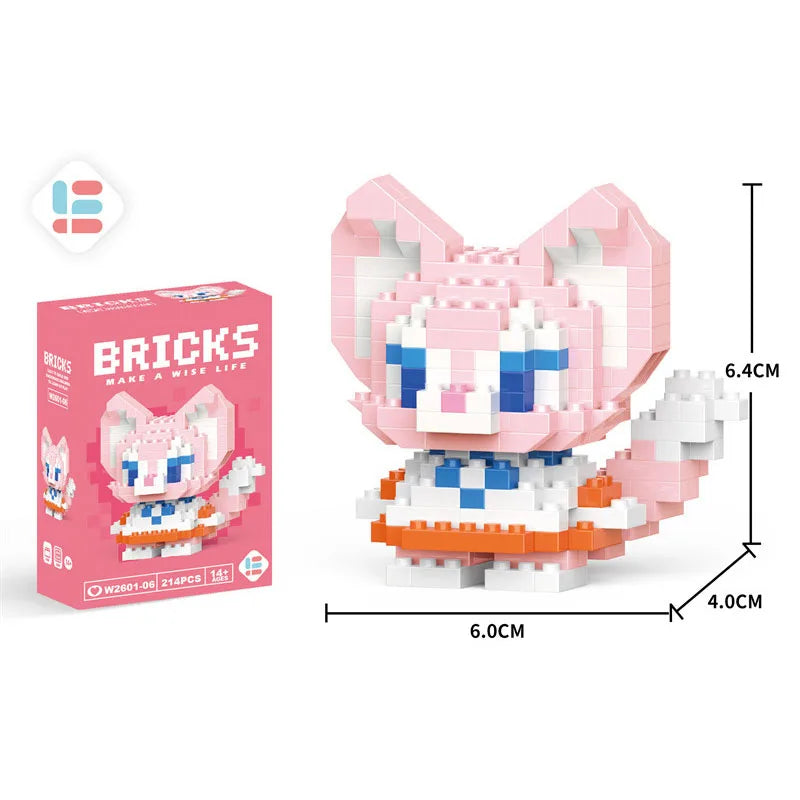 Disney Anime Princess Building Blocks Stitch Mickey Mouse mini Action toy Figures Blocks Toys Bricks Assemble Toys Kids Gifts