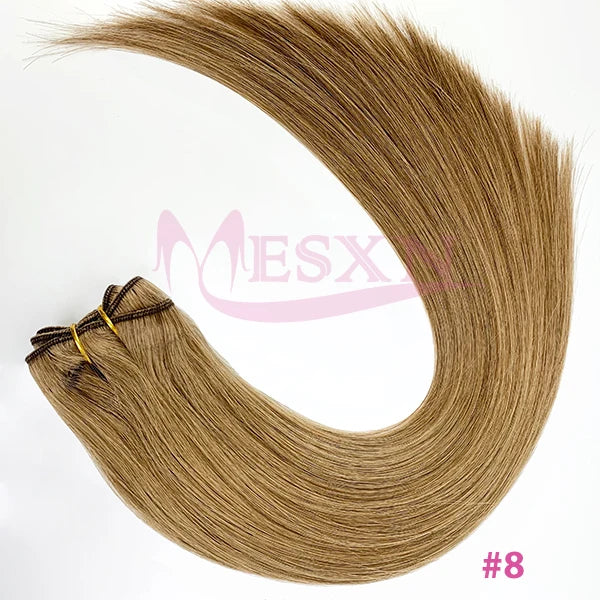 High Quality  Human Hair Wefts Extensions Hair Weaves Bundles Real Human Natural Hair  Straight  Black Brown Blonde very thick