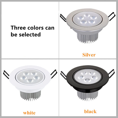 Round dimmable downlight 3W/4W/5W/7W/9W/12W/18W LED ceiling spotlight embedded high-power ceiling spotlight ac85-265V