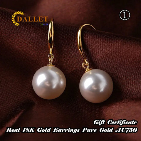 Women's Round White Pearl Earrings