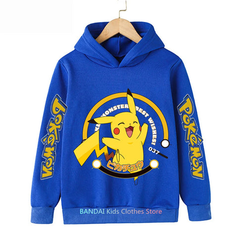 Pokemon Clothes Pikachu Children Autumn Hooded Sweater