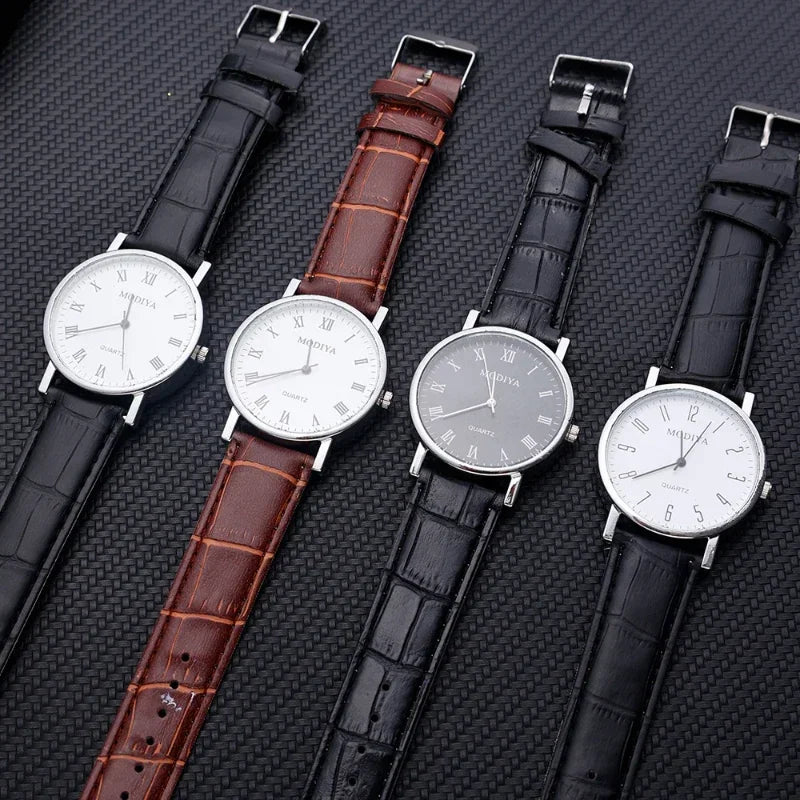 Men Watches Business Wrist Watch Luxury Leather Strap Analog Watches Quartz Wristwatches Clock Men Women Casual Simple Watch