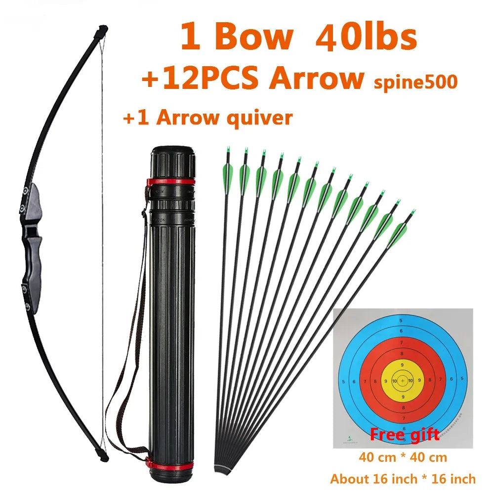 1pc Archery Recurve Bow Take-Down Straight Draw Bow For Children Adults Beginner Shooting Practise Hunting Game Accessories