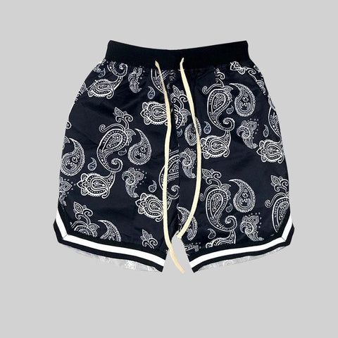 2023 Harajuku Streetwear Shorts men Bandana Pattern Fashion Summer Shorts Hip Hop Casual Bottoms Elastic Wais man Casual pants