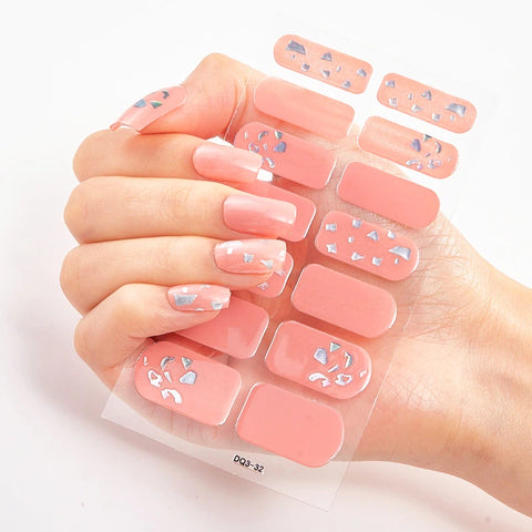 Color Nail Strips Patch Slider Nail Sticker Full Cover Decal Manicure Patch